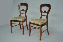 Fine Pair of Walnut Biedermeier Chairs Vienna c 1825  - 3534850