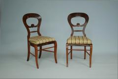 Fine Pair of Walnut Biedermeier Chairs Vienna c 1825  - 3534851