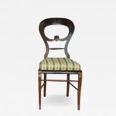 Fine Pair of Walnut Biedermeier Chairs Vienna c 1825  - 3536181