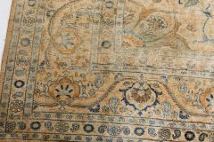 Fine Persian Tabriz Brown Blue Hand Knotted Wool Carpet - 2453426