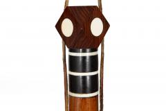 Fine Rare Inlaid Rosewood Dodecahedron Cane Walking Stick - 4502792