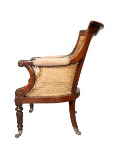 Fine Regency Mahogany Caned Bergere - 4643520