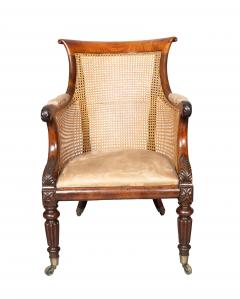 Fine Regency Mahogany Caned Bergere - 4643546