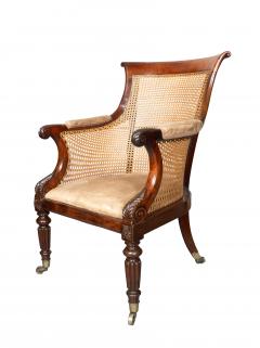 Fine Regency Mahogany Caned Bergere - 4643548