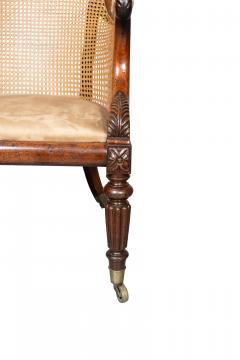Fine Regency Mahogany Caned Bergere - 4643550