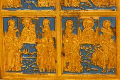 Fine Russian Old Believers Tetraptych Copper Icon with 20 Devotional Panels - 4731606
