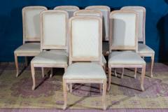 Fine Set of 8 Italian White Decap Wood Chairs 1970s - 3051547