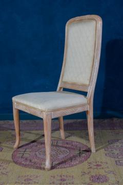 Fine Set of 8 Italian White Decap Wood Chairs 1970s - 3051548