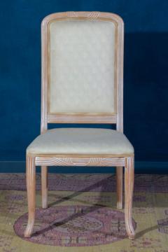 Fine Set of 8 Italian White Decap Wood Chairs 1970s - 3051550