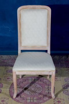 Fine Set of 8 Italian White Decap Wood Chairs 1970s - 3051551