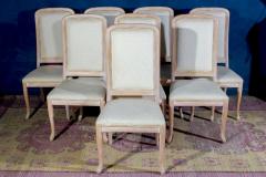 Fine Set of 8 Italian White Decap Wood Chairs 1970s - 3051553