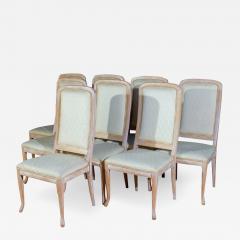 Fine Set of 8 Italian White Decap Wood Chairs 1970s - 3053183