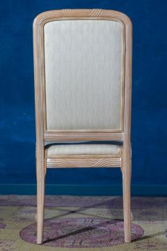 Fine Set of 8 Italian White Decap Wood Chairs 1970s - 3714463