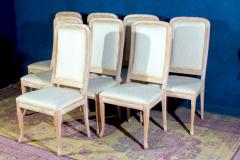 Fine Set of 8 Italian White Decap Wood Chairs 1970s - 3714465