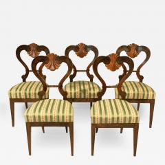 Fine Set of Five Biedermeier Chairs Vienna c 1825  - 3441197