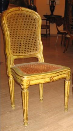 Fine Set of Six Italian 18th Century Painted and Parcel Gilt Chairs - 1995886