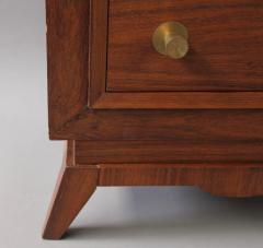 Fine Small French Art Rosewood Four Drawers Commode with Brass Pulls - 381802