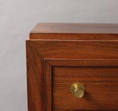 Fine Small French Art Rosewood Four Drawers Commode with Brass Pulls - 381803