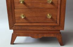 Fine Small French Art Rosewood Four Drawers Commode with Brass Pulls - 381805