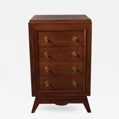 Fine Small French Art Rosewood Four Drawers Commode with Brass Pulls - 384331