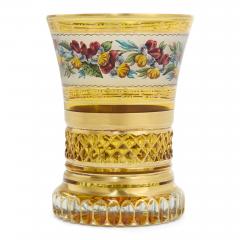 Fine Viennese Gilt and Enamelled Glass Beaker with Pansies - 4740787
