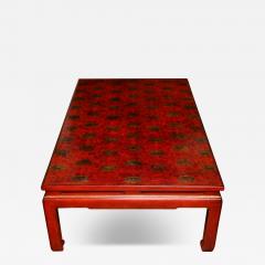 Fine Vintage Red Lacquer Rectangular Coffee Table - 4004115