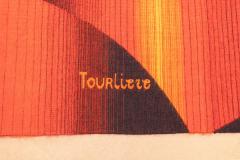 Fine mid century French designer wool tapestry 410 x 64  - 4241799