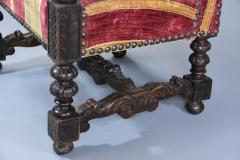 Fine pair of 19thc French walnut open armchairs in the Baroque style - 4800008