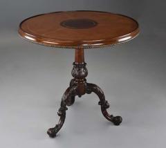Fine quality 18th century Rococo style mahogany leather top tripod table - 4805733