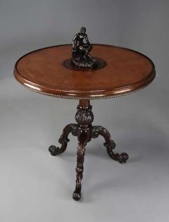 Fine quality 18th century Rococo style mahogany leather top tripod table - 4805734