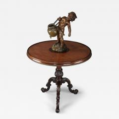 Fine quality 18th century Rococo style mahogany leather top tripod table - 4817871