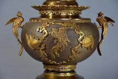 Fine quality French Japonisme style bronze incense burner set - 4774333