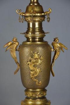 Fine quality French Japonisme style bronze incense burner set - 4774335