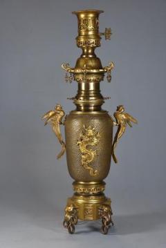 Fine quality French Japonisme style bronze incense burner set - 4774336