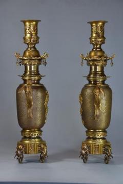 Fine quality French Japonisme style bronze incense burner set - 4774340