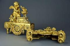 Fine quality late 19thC Louis XIV style ormolu figural chenets or fire dogs - 4757127