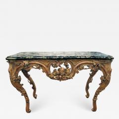 Finely Carved French Regence Giltwood Console Table with Marble Top - 1090941