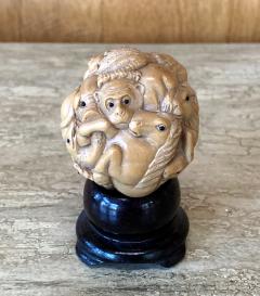 Finely Carved Japanese Okimono on Stand - 1334812