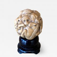 Finely Carved Japanese Okimono on Stand - 1336909