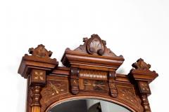 Finely Carved Mahogany Wood Victorian Style Hanging Mirror - 1038040