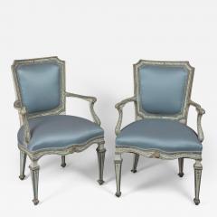 Finely Painted Pair of Louis XVI Venetian Armchairs - 122045