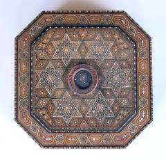 Finely crafted middle eastern micro mosaic marquetry inlaid octagonal box - 859437