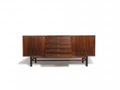 Finley Restored Mid century Danish Santos Rosewood Credenza with Brass Pulls - 4085156