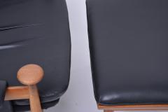 Finn Juhl Black Finn Juhl Easy Chair Model Bwana with Foot Stool Produced by France Son - 1980913