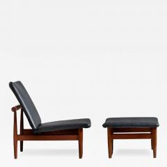 Finn Juhl Finn Juhl Danish Mid Century Modern Japan Lounge Chair and Ottoman Daverkosen - 3280194