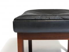 Finn Juhl Finn Juhl Danish Rosewood Black Leather Ottoman Stool - 3811738