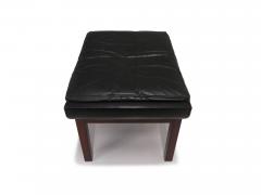 Finn Juhl Finn Juhl Danish Rosewood Black Leather Ottoman Stool - 3811740