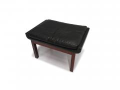 Finn Juhl Finn Juhl Danish Rosewood Black Leather Ottoman Stool - 3811746