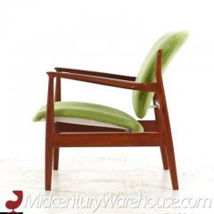 Finn Juhl Finn Juhl Mid Century FJ 136 Danish Teak Lounge Chairs Pair - 3275609