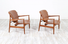 Finn Juhl Finn Juhl Model FD 136 Teak Leather Lounge Chairs for France Daverkosen - 2561310